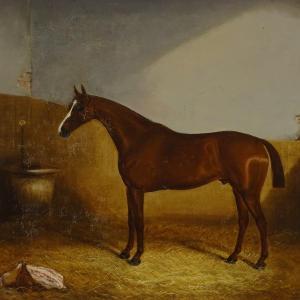 CLARK James 1834-1926,Bay mare in the stable,Burstow and Hewett GB 2019-08-21