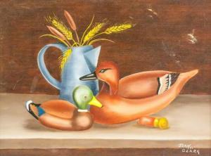 CLARK Jean 1902,a still life painting with duck figures,1981,888auctions CA 2020-09-10
