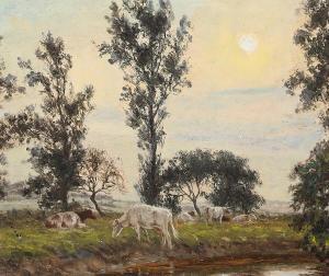 CLARK Joseph Dixon 1849-1944,Landscape with grazing cows,Bruun Rasmussen DK 2024-04-08