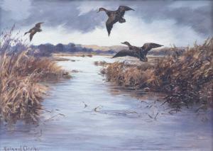 CLARK Roland 1874-1957,Ducks in a Marsh,Copley US 2024-02-23