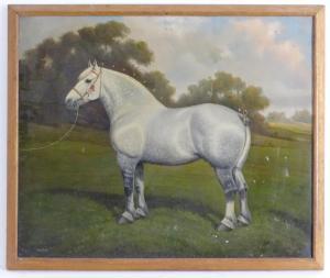 CLARK William Albert 1906-1937,Holme, A portrait of a dapple grey heavy ho,1937,Claydon Auctioneers 2021-12-29