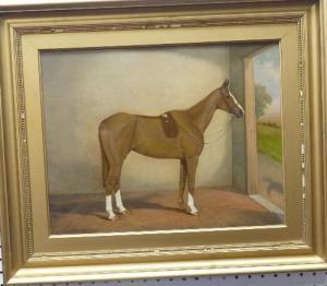 CLARK William Albert 1906-1937,Portrait of racehorse in stable,1938,Chilcotts GB 2019-11-30