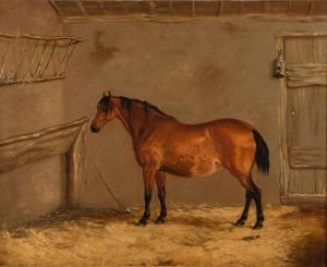 CLARKE ALBERT 1821-1909,HORSE IN HIS STALL,Grogan & Co. US 2016-06-05