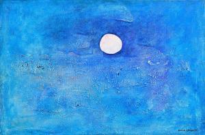 CLARKE David 1920-2005,White Moon in a Blue Sky,1975,Morgan O'Driscoll IE 2023-09-18