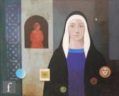 CLARKE Don 1932-2012,Nun with a hooded figure,2011,Fieldings Auctioneers Limited GB 2019-08-03