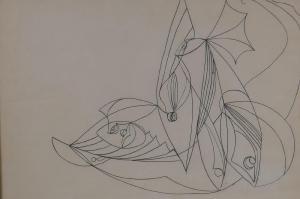 Clarke Fort Françoise 1914,Fish Drawing No 1,1962,Crow's Auction Gallery GB 2022-09-14