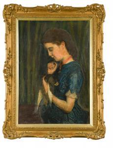 CLARKE George Frederick 1823-1906,Portrait of a girl with a bird,Cheffins GB 2020-07-29