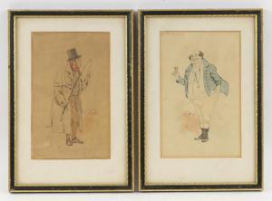 CLARKE Joseph Clayton,pair of watercolours depicting characters from Cha,Ewbank Auctions 2022-03-24