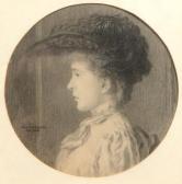 CLARKE Maurice 1875,Portrait de jeune femme,1906,Chayette et Cheval FR 2014-06-17