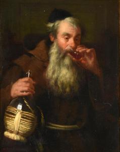 CLARKE Samuel Barling 1830-1880,A monk sampling a beverage,Tennant's GB 2021-03-27