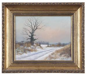 CLARKE Sidney F 1939-2014,View across a winter landscape,Keys GB 2024-03-28