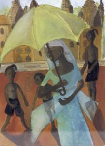 CLARKE Susan 1800-1800,Woman with yellow umbrella, Orcha, India,1993,Fellows & Sons GB 2017-11-21