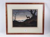 CLARKSON B.,deer in a landscape,Smiths of Newent Auctioneers GB 2023-01-05