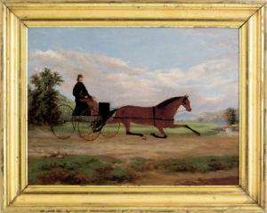 CLARKSON Edward 1835-1860,gentleman in a horse drawn buggy,19th,Pook & Pook US 2011-10-01