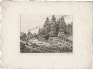 CLAUSEN DAHL Johan Christian,Die Bauernhütte am Tannenwald,1828,Galerie Bassenge 2023-06-07