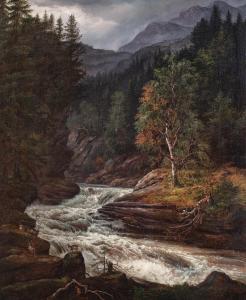 CLAUSEN DAHL Johan Christian 1788-1857,Waterfall in Hemsedal,1845,Sotheby's GB 2023-05-24