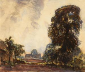 CLAUSEN George 1852-1944,Landscape with trees (Thunderstorm: Vale of Clwyd),Bonhams GB 2024-03-14