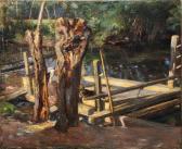CLAUSS Ida 1875-1917,Fisherman by the Creek,Stahl DE 2012-09-22