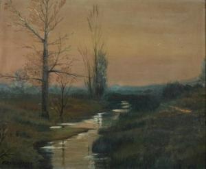 CLAUSSEN F.J,TONALIST LANDSCAPE WITH STREAM,Sloans & Kenyon US 2009-06-19