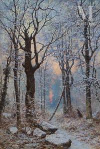 CLAVEL Émile 1848-1932,Boisière au Bas Bréau sous la neige,19th century,Millon & Associés 2021-10-08