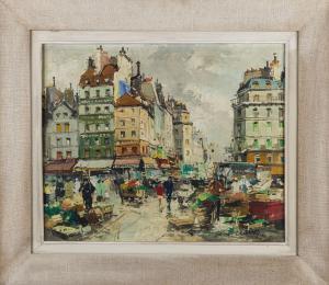 CLAVER Fernand 1918-1961,Paris: Les Halles (Am Großmarkt),1950,DAWO Auktionen DE 2022-12-10