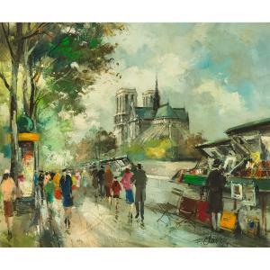 Claver Francois 1918-1961,BOUQUINISTES À NOTRE DAME,Waddington's CA 2023-08-24