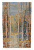 CLAWSON Charles H 1889-1941,Indiana Landscape with Birches and Forest Stream,Burchard US 2010-07-25