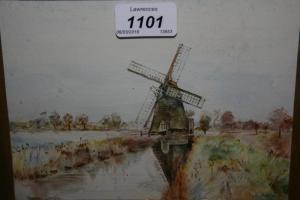 Claxton Ambrose,canal scene with windmill,1906,Lawrences of Bletchingley GB 2018-03-08