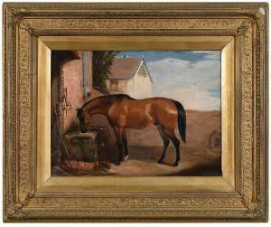 CLAXTON Marshall 1813-1881,Bay Horse at a Trough,1852,Brunk Auctions US 2019-05-17