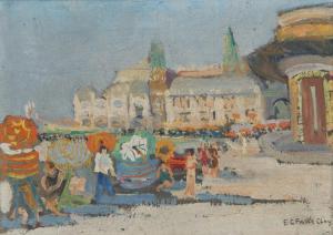 CLAY Elizabeth Fisher Campell 1871-1959,Beach Scene,Shapiro Auctions US 2023-10-21