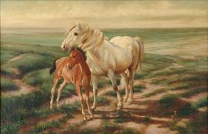 CLAY Mary F.R,Horse and foalupon a moor,1976,Dreweatt-Neate GB 2007-05-23