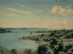 CLAYTON Alexander 1906,View of the Potomac with Sailboats,Weschler's US 2009-12-05
