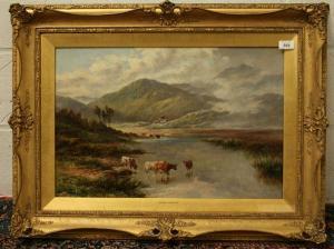 CLAYTON Charles,Highland view with cattle at a stream,Reeman Dansie GB 2010-08-03