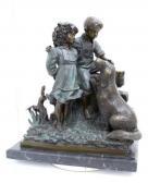 CLAYTON R. 1900,CHILDREN WITH DOG,Clark Cierlak Fine Arts US 2022-01-22