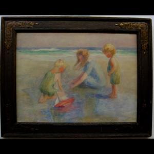 CLELAND MARY ALBERTA 1876-1960,ON THE BEACH,1922,Waddington's CA 2011-01-24