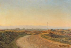 CLEMENS Gustaf Adolf 1870-1918,Sunlight over the dunes at Tannishus near Tvers,1907,Bruun Rasmussen 2023-09-04