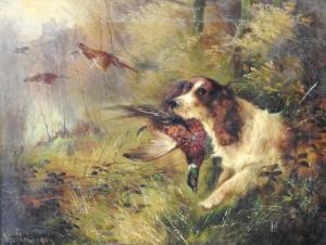 Clemenson Robert 1844-1903,Dogs retrieving dead game,Halls GB 2017-06-21