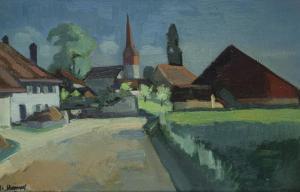 CLEMENT Charles 1889-1972,Le village de Bioley-Magnoud,1953,Dogny Auction CH 2022-04-05