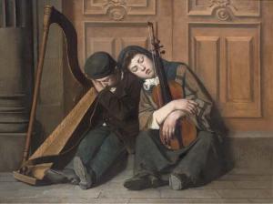 CLEMENT P 1800-1800,The slumbering street musicians,Christie's GB 2005-03-23