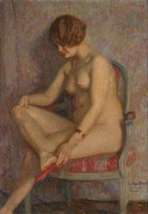 CLEMENTEL Etienne 1864-1936,Nu au fauteuil rouge,Ader FR 2023-10-27