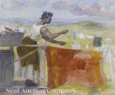 CLEMENTS George Henry 1854-1935,Wash Day,1913,Neal Auction Company US 2008-02-24