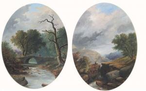 CLEMENTS H 1800-1900,A pair of oval landscape studies,Mallams GB 2010-09-16