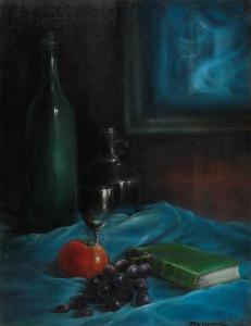 CLEMENTS Joy Mary,STILL LIFE , WINE GLASS & FRUIT,Ross's Auctioneers and values IE 2023-08-16