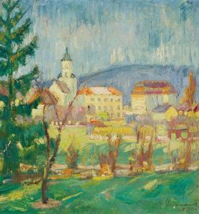 CLEMENTSCHITSCH Arnold 1887-1970,A village in Carinthia,Palais Dorotheum AT 2024-03-14