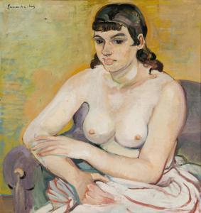 CLEMENTSCHITSCH Arnold 1887-1970,"Weiblicher Halbakt mit weißem Tuch",Palais Dorotheum AT 2013-12-04