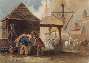 CLENNELL Luke 1781-1840,Figures playing with dice on a barrel in a Harbour,Sotheby's GB 2022-07-06