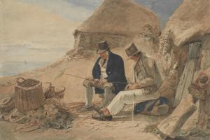 CLENNELL Luke 1781-1840,Fishermen mending baskets, Isle of Wight,Christie's GB 2022-03-24