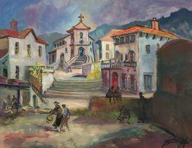 CLERGE Auguste 1891-1963,Place de l'église de Biriatou,Daguerre FR 2021-12-15
