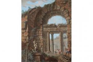 CLERISSEAU Charles Louis 1721-1820,Figures dancing among Classical ruins,Tennant's GB 2015-07-17