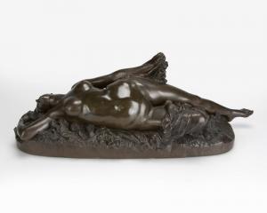 CLESINGER Jean Baptiste,A reclining woman on a bed of flowers,John Moran Auctioneers 2016-07-30
